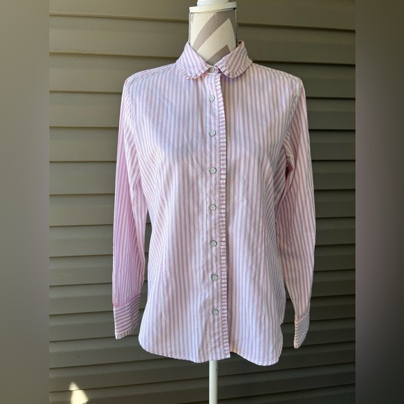 Brooks Brothers Pink Stripes Button Down Shirt 100% Cotton Women’s Sz 8 - Picture 1 of 10
